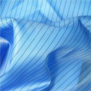 Tissu tissé antistatique de polyester de sergé de rayure de 5mm pour les vêtements antistatiques